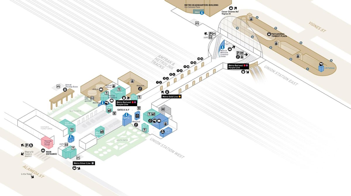 แผนที่ของสถานียูเนี่ยนชิคาโก้