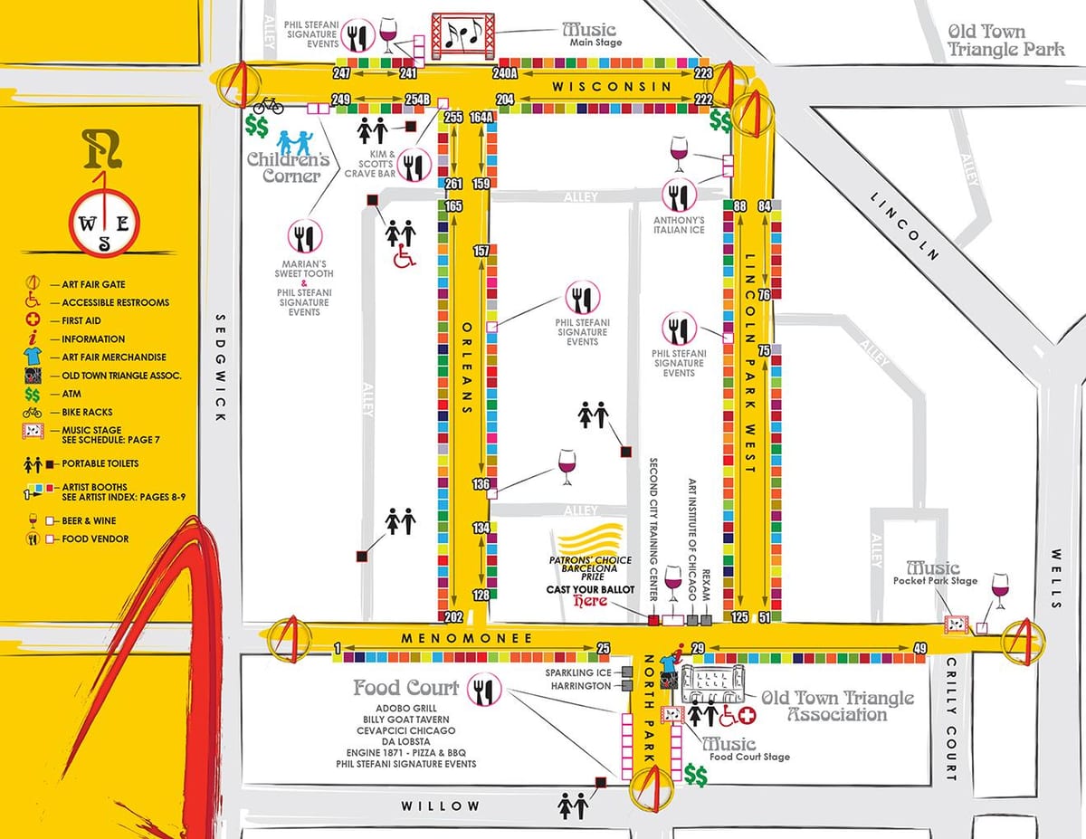 แผนที่ของเก่าของเมืองชิคาโก้