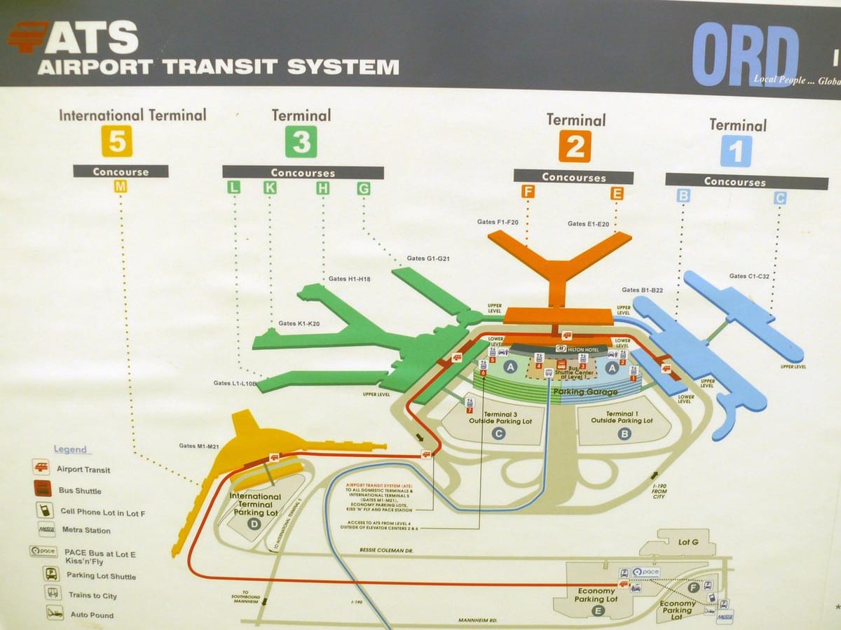 แผนที่ชิคาโกโอ Hare สนามบิน