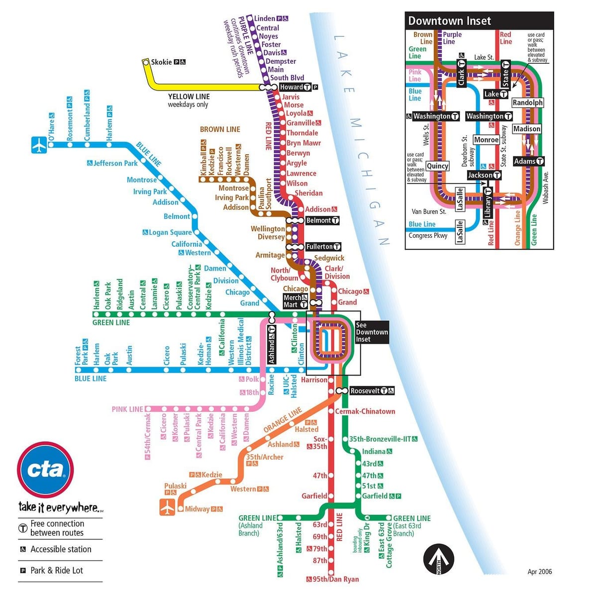 cta แผนที่ชิคาโก