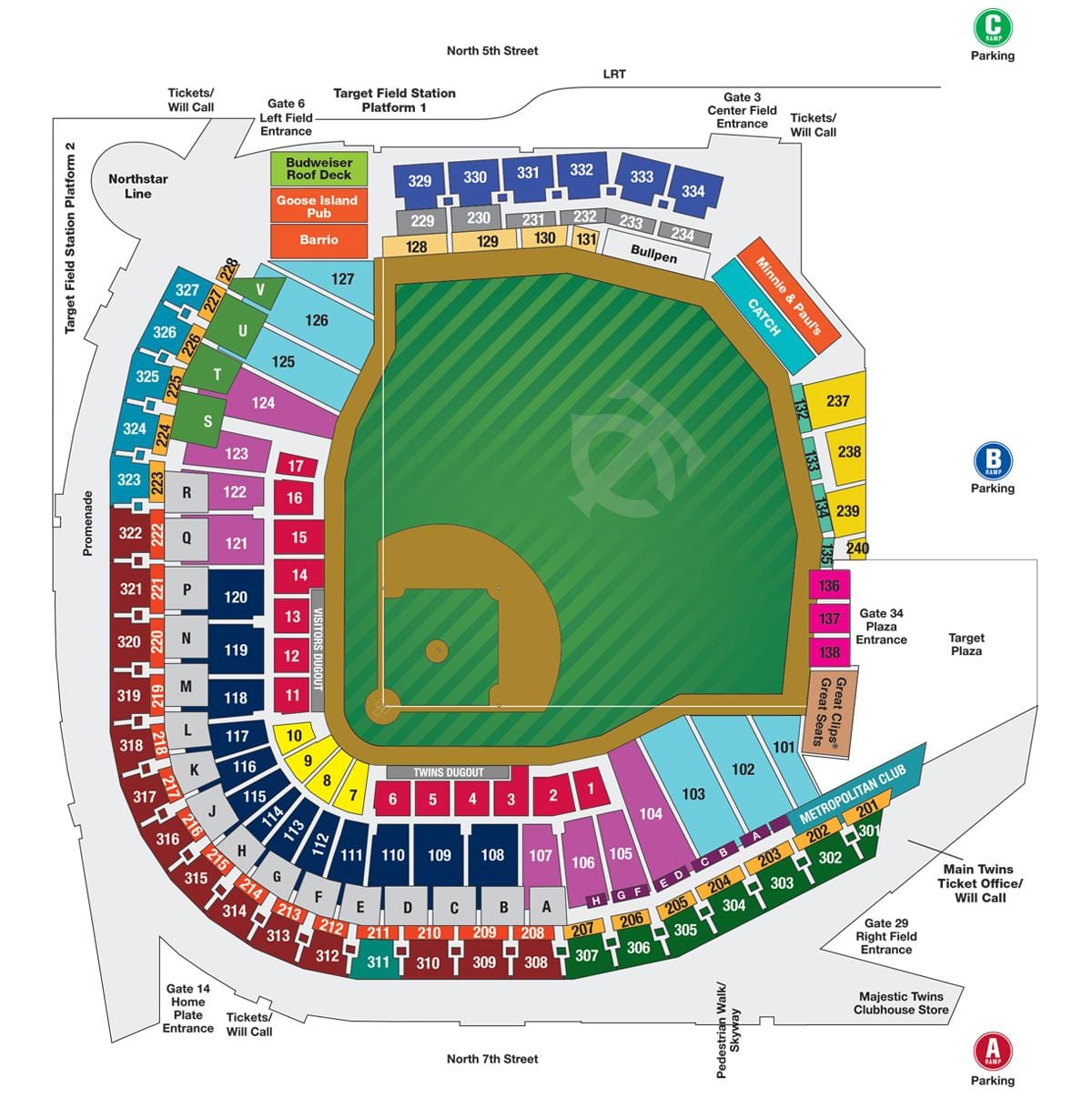 wrigley ส seating แผนที่กับตัวเลขที่นั่ง