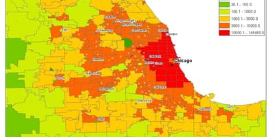 Demographic นแผนที่ของชิคาโก้