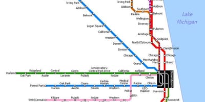 ชิคาโกสถานีรถไฟบนแผนที่