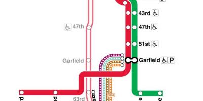 ชิคาโกรถไฟบนแผนที่เส้นสีแดง