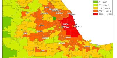 Demographic นแผนที่ของชิคาโก้