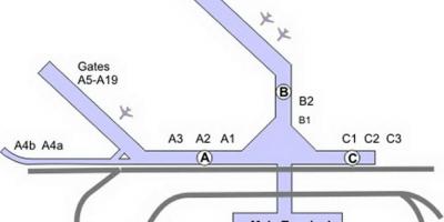 แผนที่ของชิคาโก้มิดเวย์สนามบิน
